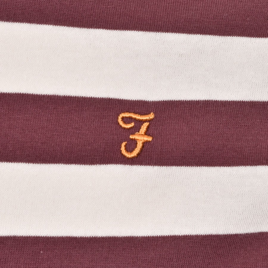 Alternative Image for ProductFarah Vintage Belgrove Stripe T Shirt Burgundy3